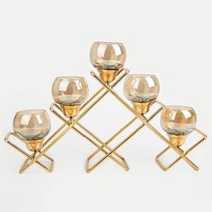 Portavelas de hierro de metal redondo de lujo moderno, adornos navideños para Hotel en casa con molde de vela elegante - Product Image 2