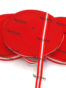 Cinta de Grosgrain y Moiré Ceremonial a Rayas Rojas y Blancas, Cinta de Tela de Poliéster para Premios y Decoraciones - Product Image 4