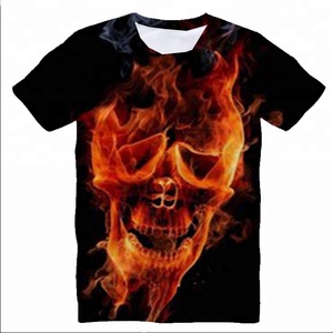 T-shirt décontracté surdimensionné pour homme en fibre de bambou 100 %, imprimé crâne, à manches courtes, col rond, tricoté, écologique et infroissable - Product Image 1