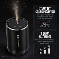 Diffuseur d'arômes intelligent pour voiture, support de tasse, projection de ciel étoilé, 3 modes de brume, vibration automatique IA