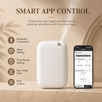 Diffuseur d'arômes sans eau par atomisation 400 ml, écran LCD, sans fil, commande tactile via application, sur pied ou mural, pour hôtels et espaces commerciaux