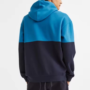 Personalizado de alta calidad Unisex Pullover Color-Block Sudadera con capucha de algodón Sudadera con capucha de empalme Sudadera con capucha de los hombres DDP Envío - Product Image 3