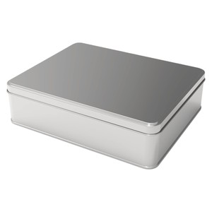 Boîte de conserve rectangulaire 2 lt Boîte à biscuits Baklava 226x182x60mm Couvercle coulissant - Product Image 1