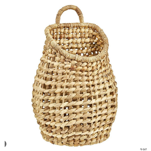 ตะกร้าแขวนผนังผักตบชวาธรรมชาติทำด้วยมือแบบชนบทสำหรับเก็บดอกไม้ผ้าเช็ดตัวกุญแจและของใช้ในบ้านทุกวัน - Product Image 2