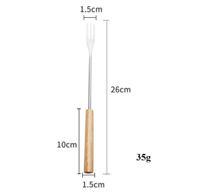 Đa chức năng rắn gỗ xử lý SS trái cây sô cô la pho mát BBQ lẩu Fondue dĩa món tráng miệng kẹo dẻo thịt rang ngã ba - Product Image 2