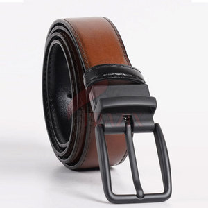เข็มขัดหนังวัวสำหรับผู้ชายชุดของขวัญกระเป๋าสตางค์หนังวัวเข็มขัดสีดำแบบสั่งทำ - Product Image 1