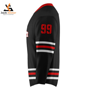 เสื้อทีมแบบกำหนดเอง ผ้าโพลีเอสเตอร์ระบายอากาศ ชุดกีฬา โลโก้ระดับไฮเอนด์ ผู้ผลิตเสื้อ OEM ที่เชื่อถือได้สำหรับชุดฮอกกี้น้ำแข็ง คุณภาพสูง - Product Image 3