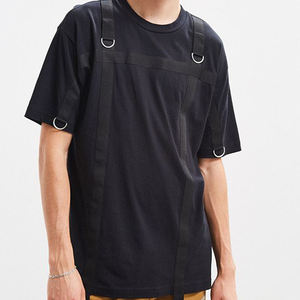 Camiseta de Hombre Blanca de Manga Corta con Logotipo Personalizado OEM, Diseño de Dibujos Animados Tejido con Patrón, Etiqueta de Logotipo de Algodón Estampada - Product Image 1