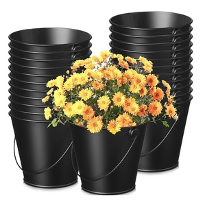 Design élégant seau en métal écologique avec revêtement en poudre couleurs bleues taille personnalisée disponible pour les jardinières extérieures à la maison - Product Image 4