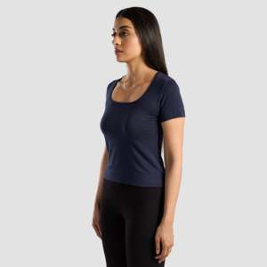 เสื้อทรงสลิมฟิตเนสสีกรมท่า ระบายอากาศได้ดี - Product Image 3