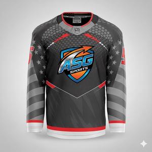 Conjunto de Uniforme de Hockey Personalizado, Camisetas de Hockey sobre Hielo Sublimadas, 100% Poliéster Transpirable, Logotipo Frontal, Servicio OEM - Product Image 4