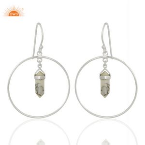 Pendientes colgantes de piedras preciosas de howlita Natural de plata de ley más vendidos para mujer, regalo para ella, fabricante de joyería personalizada - Product Image 4