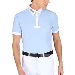 Fashionable Sports Equestrian Clothing Horse Riding Tops Breathable Summer Short Sleeve Men's Show Shirts Competition