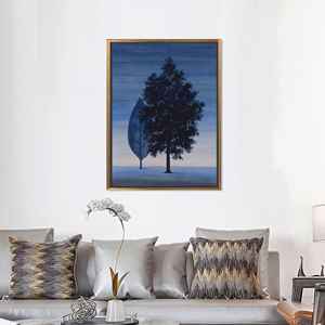 Elegant Navy <b>Blue</b> Surreal <b>Canvas</b> Print - Reproduction Wall Decor,Gold Framed - Product Image 1