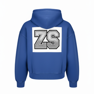 Sweat à capuche bleu épais d'hiver à fermeture éclair en 400 GSM polaire lourde mélange de coton doux tissu chaud personnalisé logo brodé basique sweats à capuche - Product Image 2