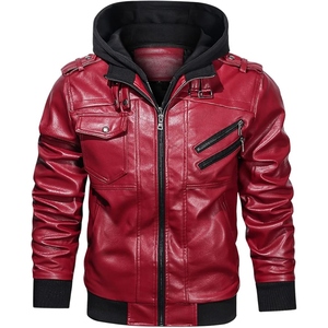 Veste de moto à capuche en cuir synthétique PU pour homme de qualité supérieure offrant un ajustement parfait et une durabilité fiable - Product Image 1