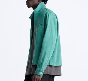 โลโก้ที่กําหนดเอง OEM เสื้อแจ็คเก็ตผ้าใบผ้าเดนิมแบบกําหนดเองสําหรับรถบรรทุกคอปก - Product Image 4