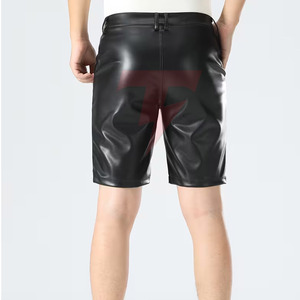 Pantalones Cortos de Cuero Sólido para Hombre, Modernos, de Cintura Alta, Transpirables, Ecológicos, Personalizables, de Alta Calidad, Diseñados para Brindar Comodidad - Product Image 5