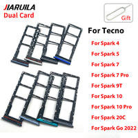 Bandeja de tarjeta Sim para teléfono móvil para Tecno Spark Go 1 30C 30 20C 20 10C 10 9T 9 8T 8C 8 7 5 Air 4 Pro, bandeja de soporte de tarjeta Sim, piezas de repuesto