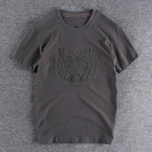 เสื้อยืดคอโอ ผ้าฝ้ายคุณภาพพรีเมียม ขายส่ง ปักโลโก้ตามสั่ง พิมพ์ลายนูน เสื้อยืดน้ำหนักเบา คอโอ - Product Image 1