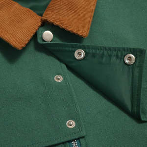 Chaqueta universitaria con mangas de cuero de contraste y chaqueta bomber de béisbol de cuerpo de mezcla de lana ropa de calle casual - Product Image 3