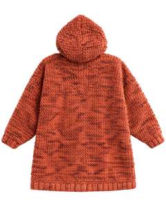 <b>Women</b> Rust Orange Hooded Knit Sweater <b>Dress</b> Chunky Crochet Pullover Longline <b>Winter</b> Warm Casual Streetwear Top For <b>women</b> Fashion - Product Image 5