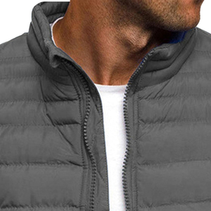 OEM logotipo personalizado invierno lona cremallera chaleco chaqueta hombres mujeres cálido acolchado chaleco al aire libre deporte calentador impermeable - Product Image 2