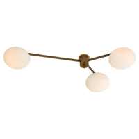 Lustre encastré Angelo Lelii en laiton du XXe siècle avec verre dépoli et éclairage LED pour la maison, le bureau et la salle à manger