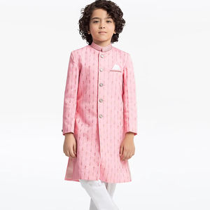Elegante Sherwani para Niños, Traje Tradicional Pakistaní Indio para Bodas y Fiestas con Diseño Étnico Clásico en Seda - Product Image 1