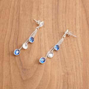 Delicados pendientes de gota de Plata de Ley 925 CZ Stud regalo de boda con múltiples piedras preciosas para su accesorio de moda - Product Image 1