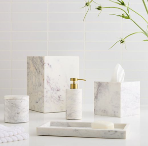 Ensemble de salle de bain en marbre Porte-dentifrice Ensemble d'accessoires de salle de bain Distributeur pour la maison Hôtels Restaurants - Product Image 3