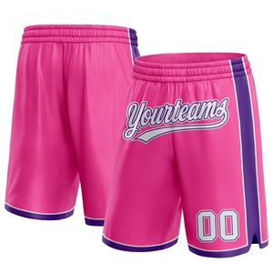 Industrie Direct Engro Sportswear Basketball <b>Shorts</b> Custom <b>Pink</b> White-Purple Authentic Basketball <b>Shorts</b> - Product Image 1