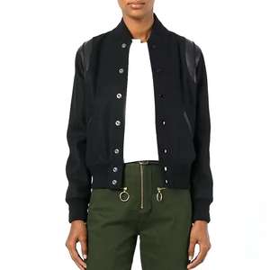 2025 Oem brodé en cuir manches polaire vestes universitaires laine corps Baseball uniforme veste - Product Image 1