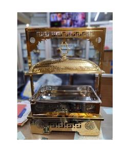 Rectangle Stainless Steel Gold Color Chafing Dish with <b>Food</b> <b>Warmer</b> Art Deco Design Durable Restaurant Use-ELEGANT DESIGNS - Product Image 1