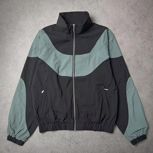 ชุดวอร์มลำลองสีพื้นสำหรับผู้ชายเสื้อกันลมเสื้อแจ็กเก็ตกีฬาและกางเกง100% ไนลอนกันลมระบายอากาศเป็นมิตรกับสิ่งแวดล้อม - Product Image 2