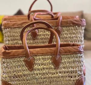 Cestas de Mimbre Marroquíes Tejidas a Mano, 3 Tamaños, Ideales para Ir de Compras, Mercados, Trabajo y la Playa - Product Image 2