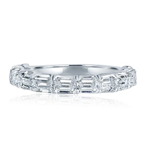 Anillo de diamantes cultivados en laboratorio de corte esmeralda de Color D VVS hermoso anillo de compromiso de Plata de Ley 925 anillo apilable regalo para ella - Product Image 1