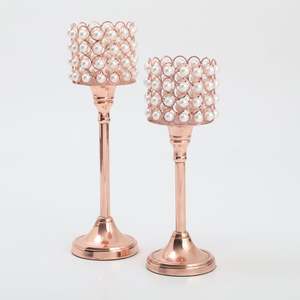 Bougeoir en cristal AK en laiton de nouveau design avec bâton de bougie en cristal fini or rose en aluminium - Product Image 2