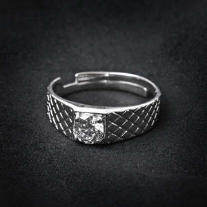 NOVAMART Fine Men's <b>Cross</b> Band <b>Ring</b> 925 Sterling <b>Silver</b> with Diamond 10K Gold Platinum Statement Religious (Christian) Invisible - Product Image 3