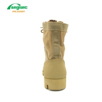 AEGISEC bottes du désert en cuir de vache + textile antidérapantes bottes de randonnée de combat à lacets résistantes à l'huile