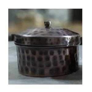 Pot à bougie en métal martelé en cuivre à prix abordable avec couvercle de forme ronde pour la maison et le mariage Pot à bougie décoratif pour table - Product Image 4