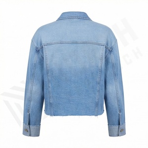 OEM Women Denim Jacket Casual Fall Eco Friendly Windproof Oversize Cotton Filling Button Up <b>Coat</b> Fashion Trendy Customized Color - Product Image 2