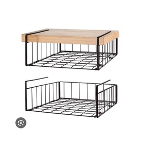 Cesta de alambre de hierro resistente hecha a mano de gran oferta, cesta con cable de Metal recubierta de polvo negro de diseñador único - Product Image 4