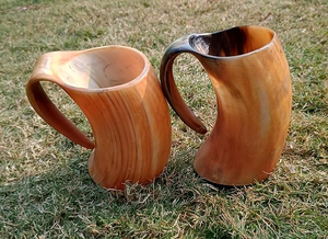 Mug à boire en corne polie naturelle, style animal, fait à la main, rustique, tasse à bière, mug à méad viking pour bar et usage domestique - Product Image 2
