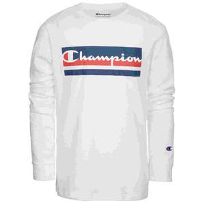 T-Shirt Champion per Bambini con Logo Bianco Stampato, Polo in Jersey per Bambini Piccoli Taglia 4, Polo Ricamate per Bambini - Product Image 1