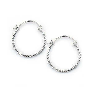 Orecchini a Cerchio in Argento Sterling con Chiusura a Clip - Product Image 1