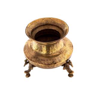 Bol porte-bougie vintage en laiton fait main avec support, bol décoratif en laiton pour la maison, salle de puja et centre de table - Product Image 4