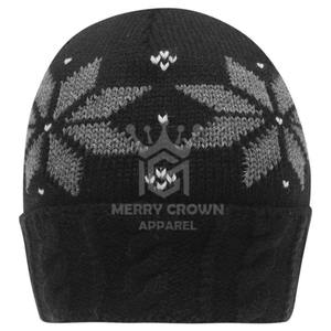 Gorro de punto cálido de invierno de alta calidad de color personalizado a precio de venta al por mayor con logotipo personalizado, el mejor gorro de jacquard - Product Image 2