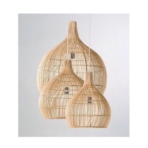 Lámparas Colgantes Decorativas de Mimbre y Ratán, Diseño Rústico, Marco de Hierro, Luz LED Cálida, para Sala de Estar, Cocina, Hogar - Product Image 4