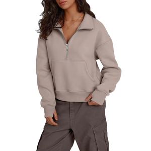 Sudadera Corta de Moda Otoño 2026 para Mujer AUTOMET, Ropa de Invierno, Sudadera con Cierre de Cremallera de un Cuarto, Antipelusas, con Forro Polar en la Parte Delantera - Product Image 1